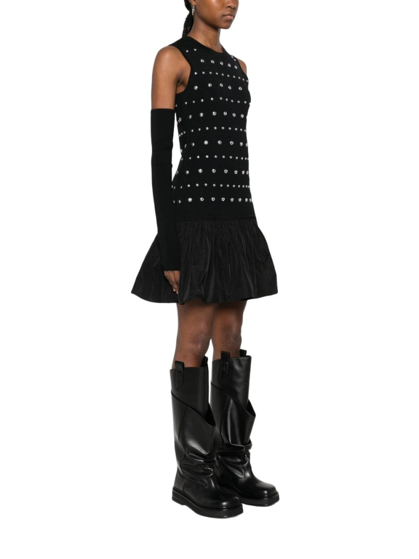Liu Jo Sleeveless Black Mini Dress With Silver Studs