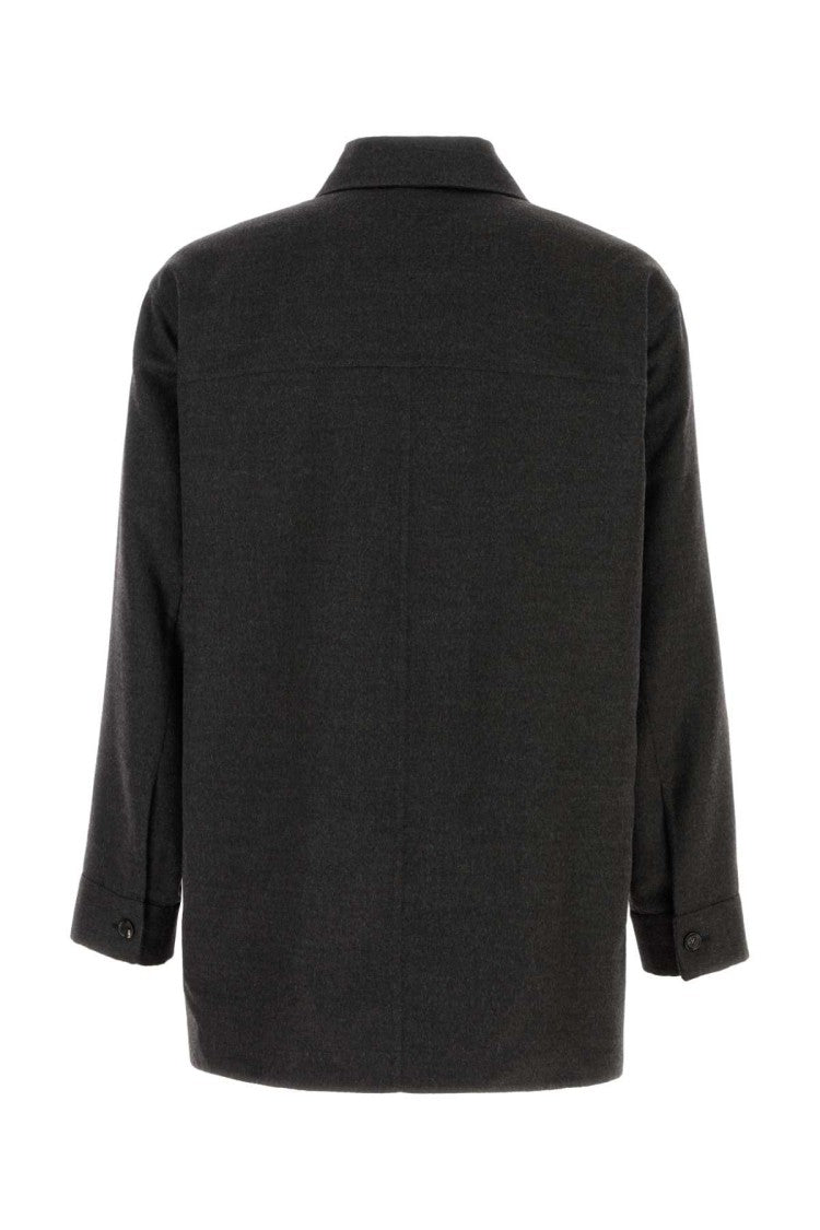 Bottega Veneta Dark Grey Flannel Shirt