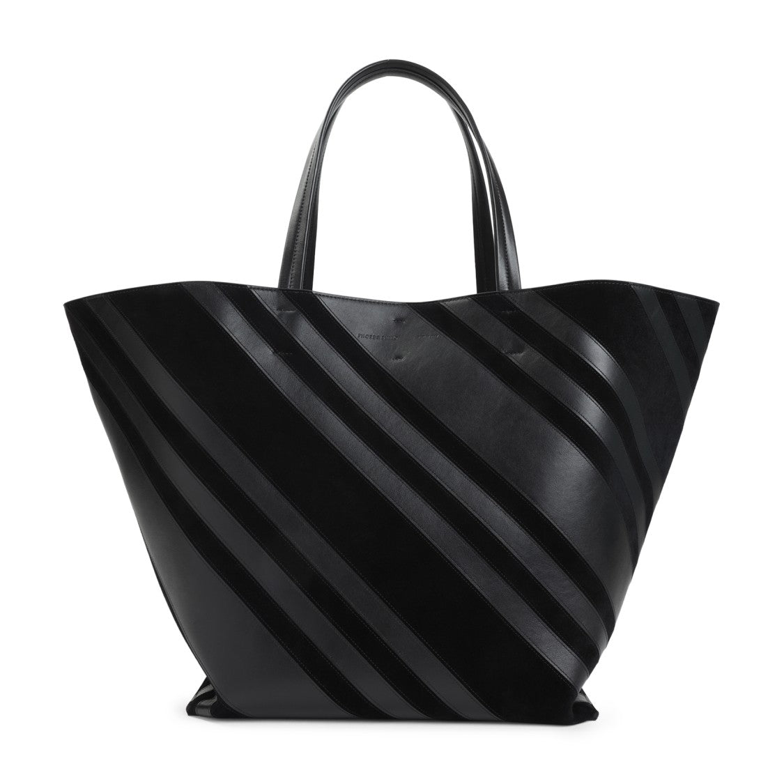 Phoebe Philo Trapezoidal Black Calf Leather Shoulder Bag