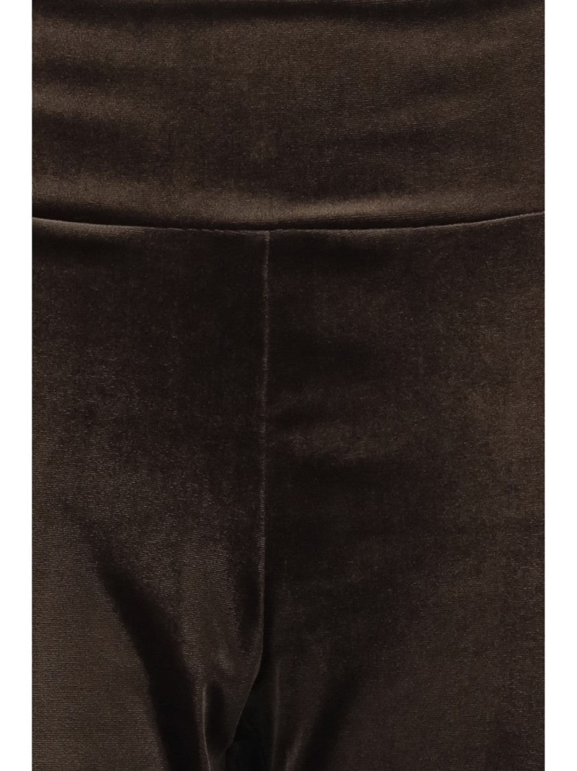 Don't @ Me Brown High-Waisted Slim Fit Stretch Nylon Pants