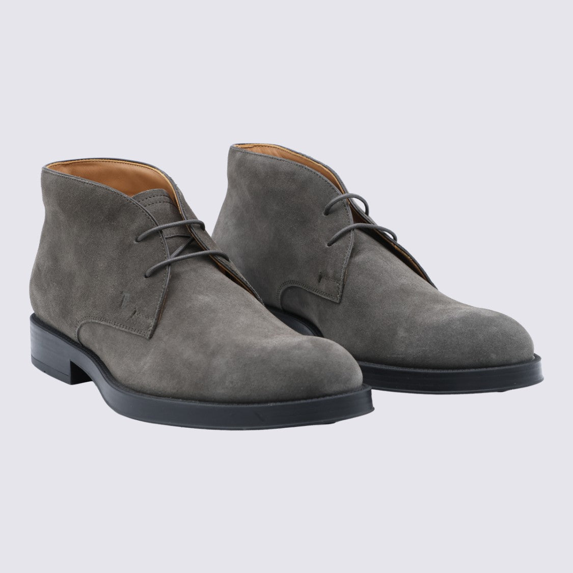 Tod's Mid-Ankle Suede Boots With Lace-Up Closure