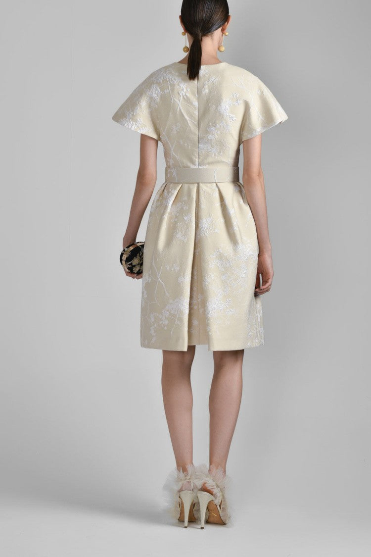 Saiid Kobeisy Brocade Flared Knee Length Dress