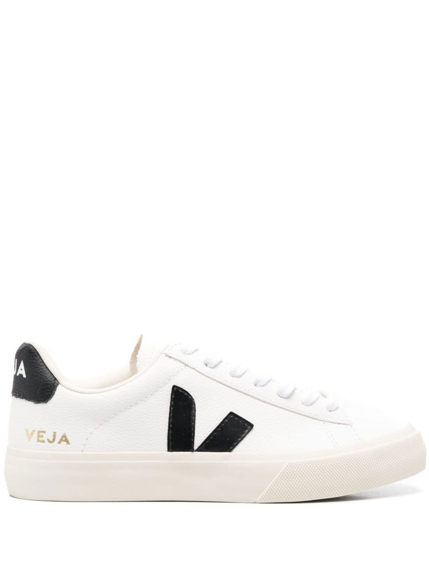 Veja Smooth Leather Low-Top Sneakers With Black Accents