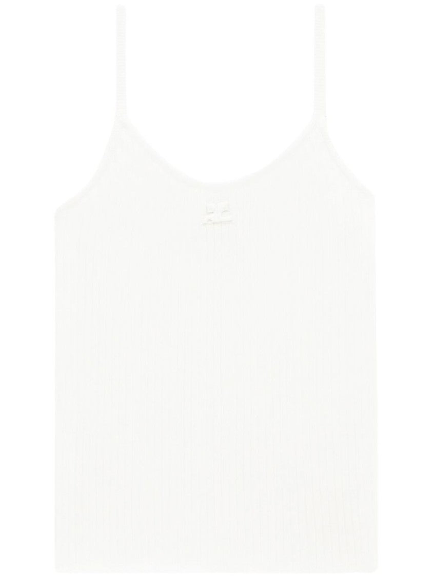 Courrèges Ribbed Knit Top With Spaghetti Straps