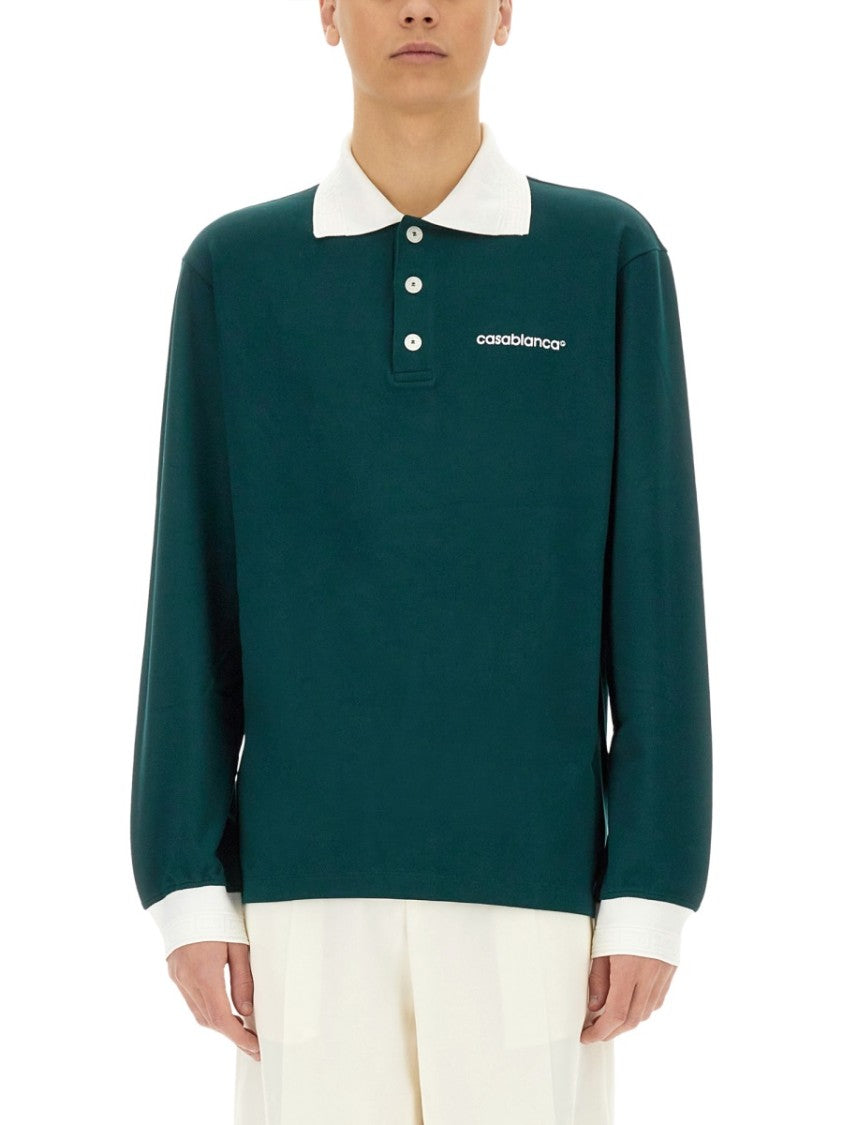 Casablanca Long-Sleeved Polo With Logo