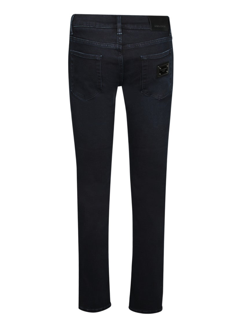Dolce & Gabbana Slim Fit Black Jeans With Classic Five-Pocket