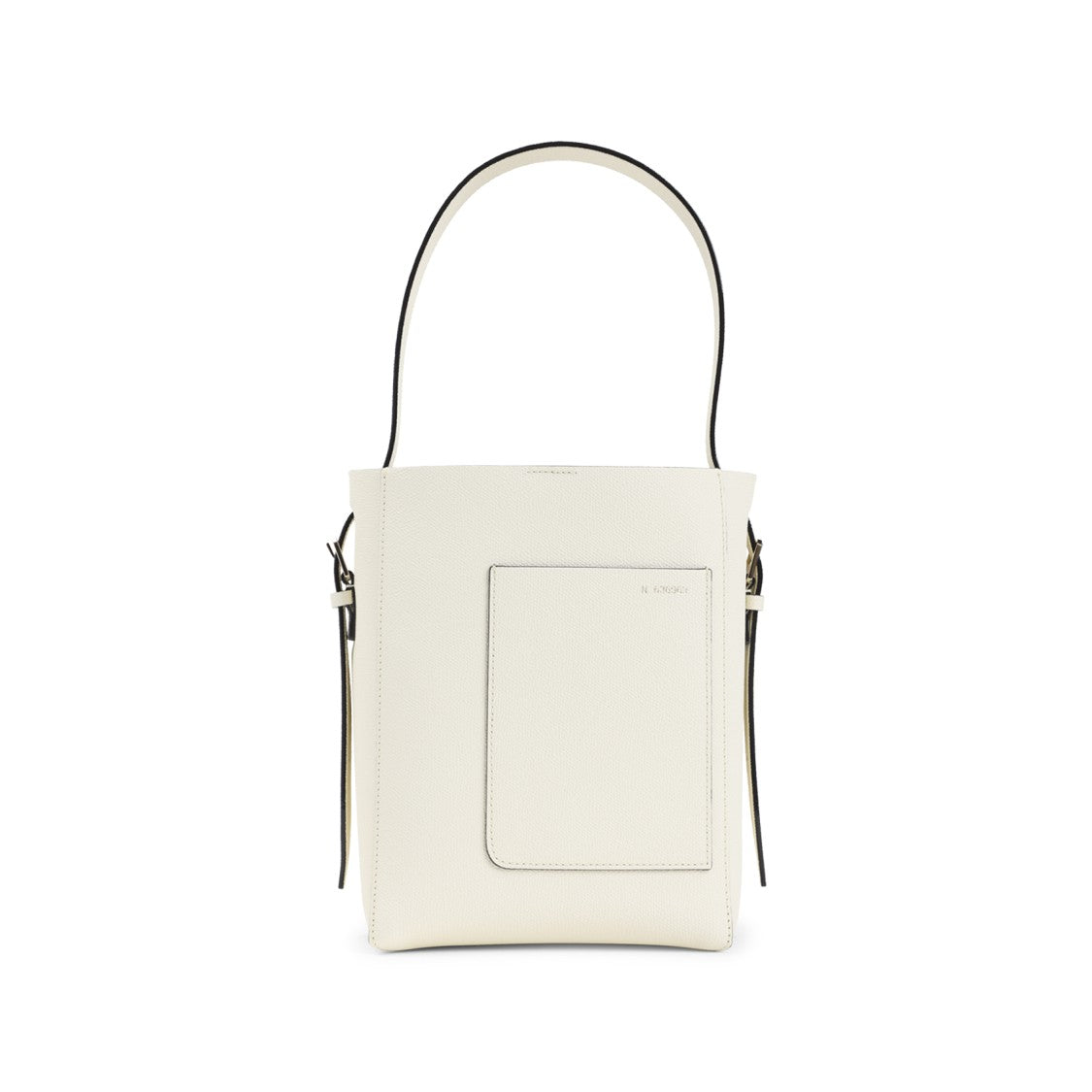 Valextra Structured White Calf Leather Bucket Bag