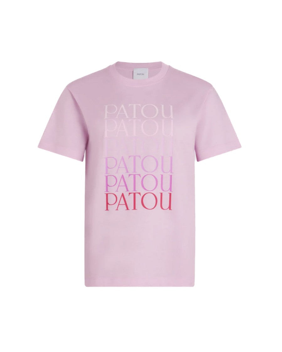 Patou Short-Sleeved Primrose Pink T-Shirt With Logo Print