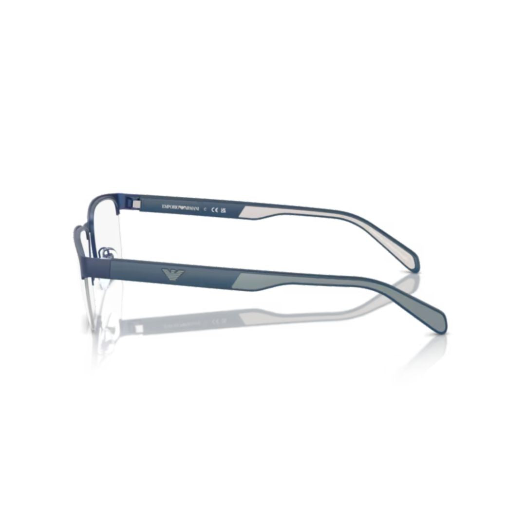 Emporio Armani 0Ea1162 Rectangular Semi-Rimless Metal Sunglasses With Adjustable Nose Pads