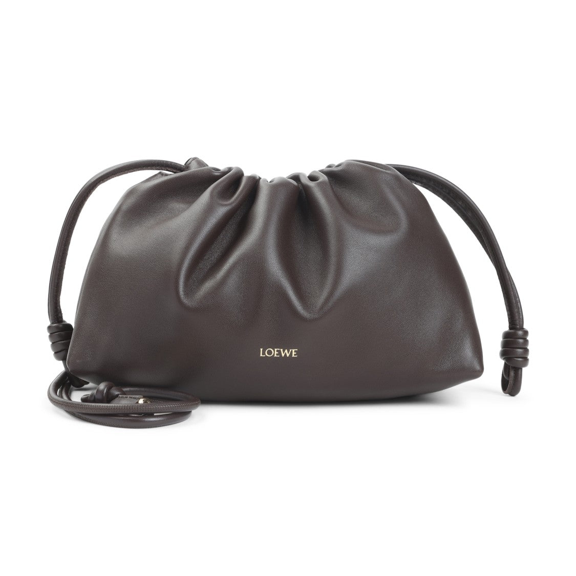 Loewe Soft Slouchy Leather Shoulder Bag With Drawstring Closure
