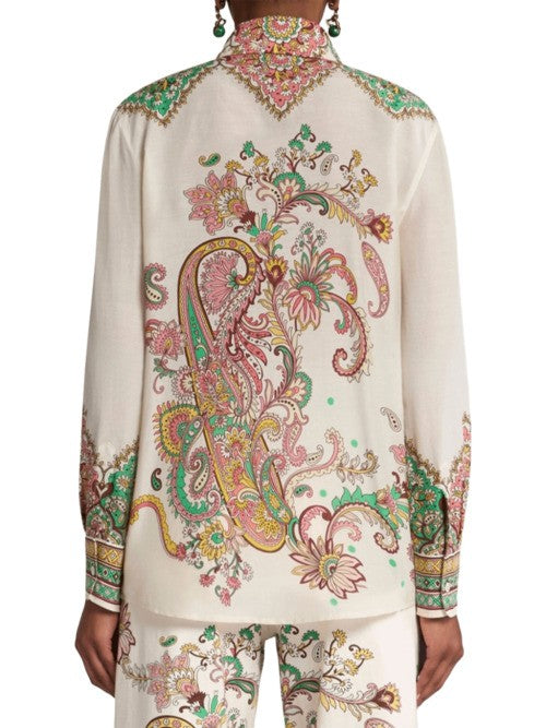 Etro Paisley Print Cotton-Silk Blend Shirt