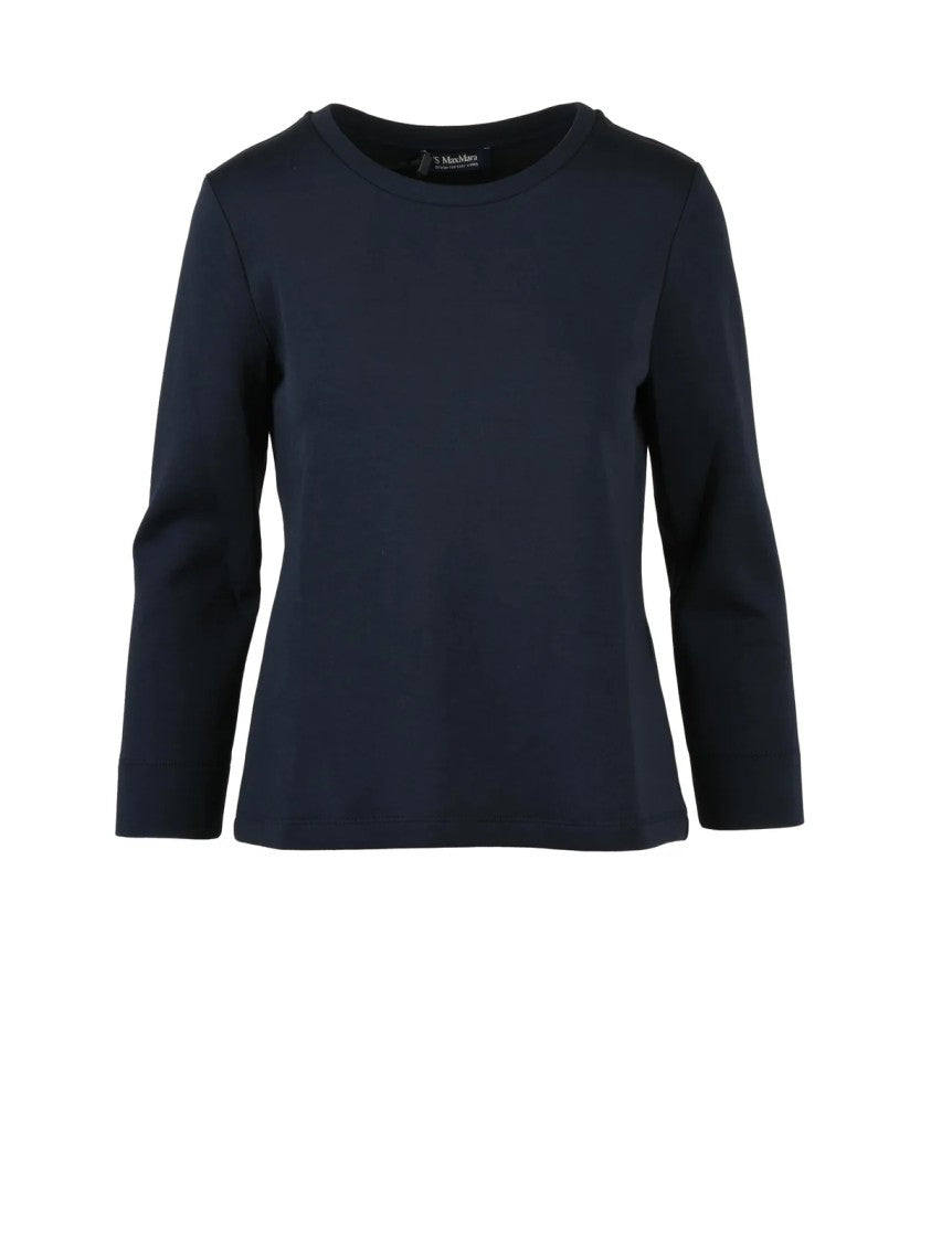 Max Mara Boxy-Fit Crew Neck Sweatshirt With Subtle Embossed Detail