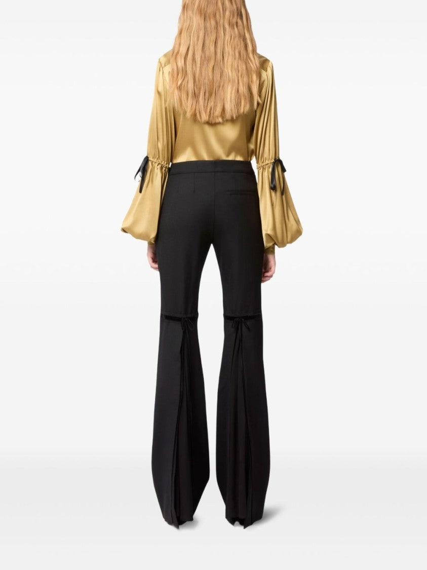 Nina Ricci High-Waist Black Trousers With Flared Hem