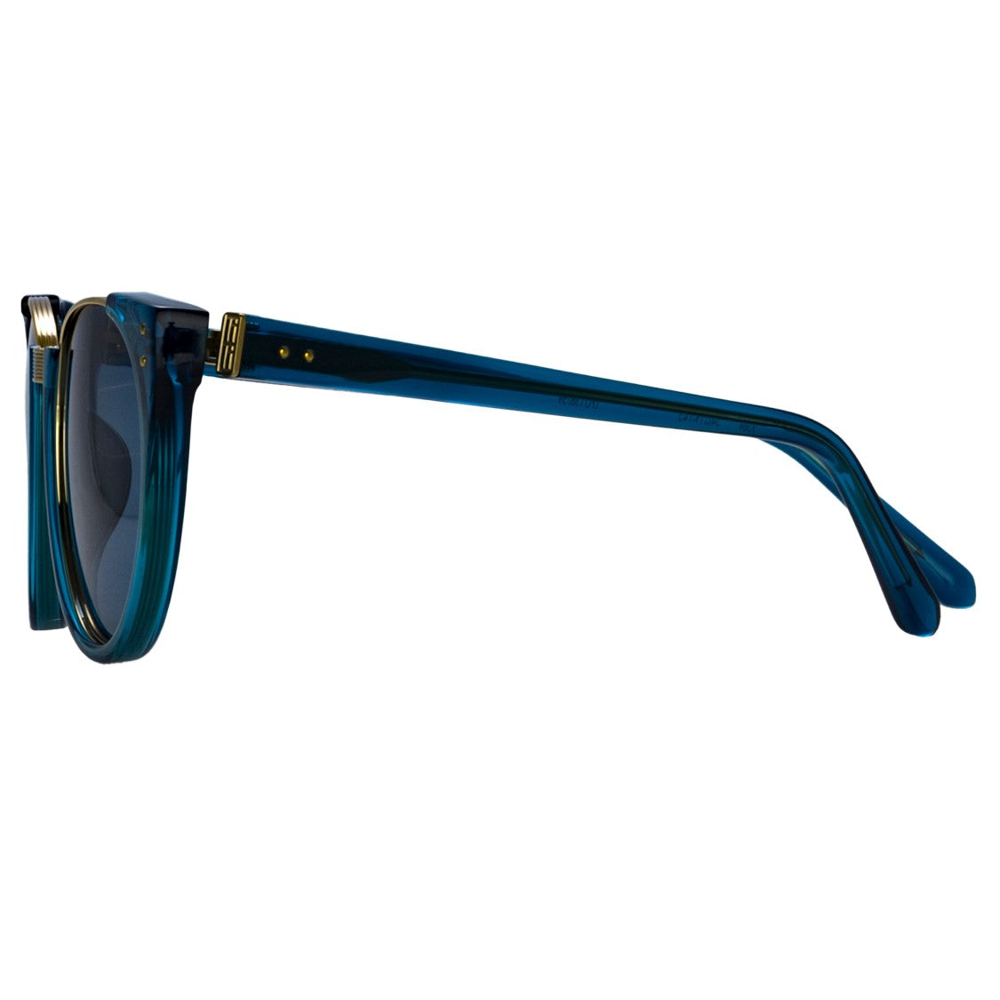 Linda Farrow Iris Oval Sunglasses In Blue