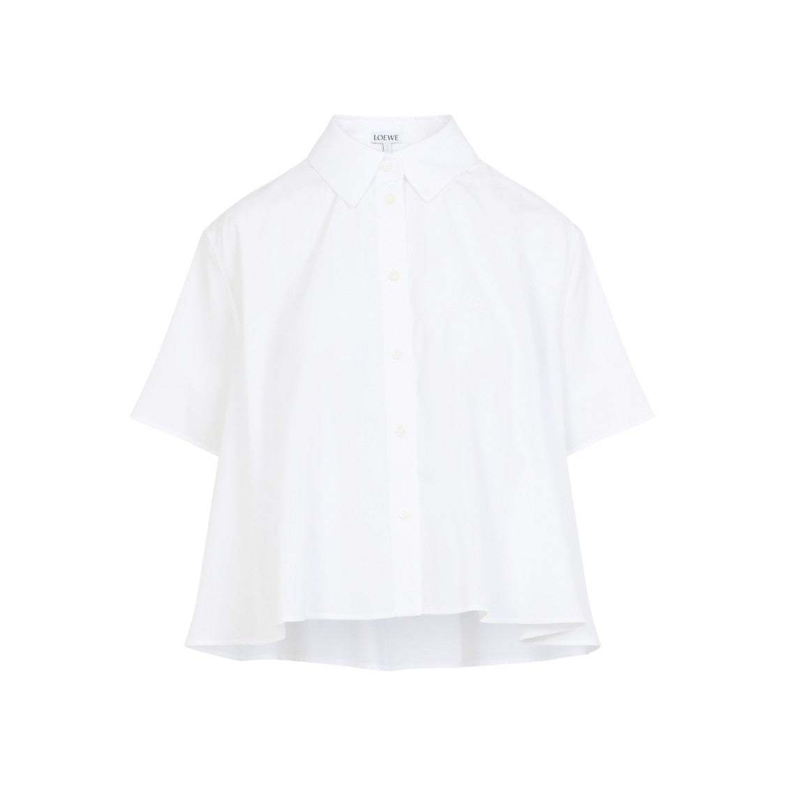 Loewe White Cotton Short Sleeve Trapeze Shirt