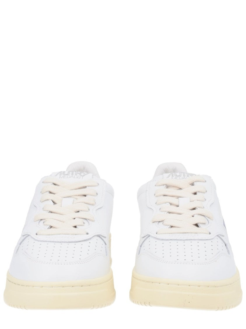 Autry Medalist Low Yellow Accent Perforated Sneakers