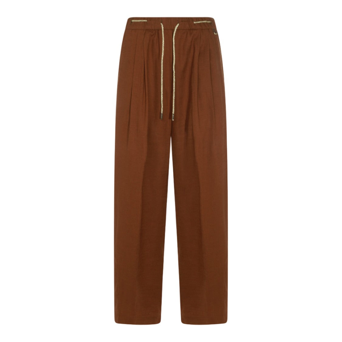 Herno Straight Leg Trousers With Elastic Waistband And Subtle Pleats