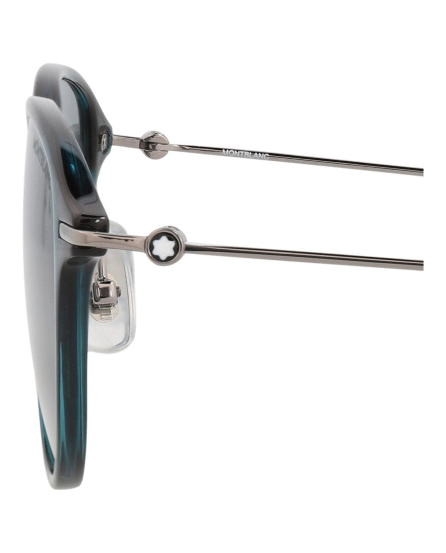 Montblanc Round-Frame Injection Sunglasses With Metal Temples