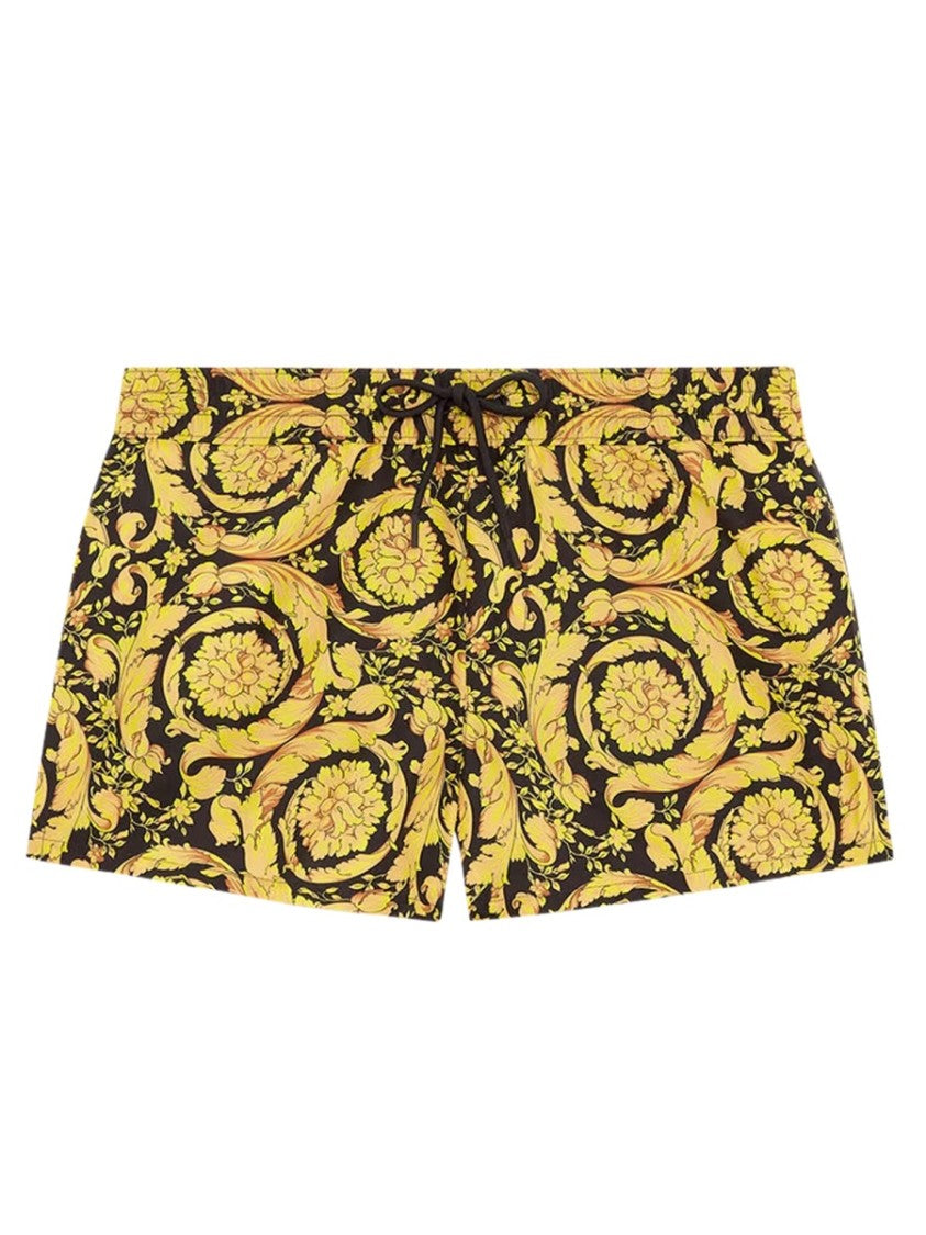 Versace Boxer Polyester Baroque Print Swim Shorts