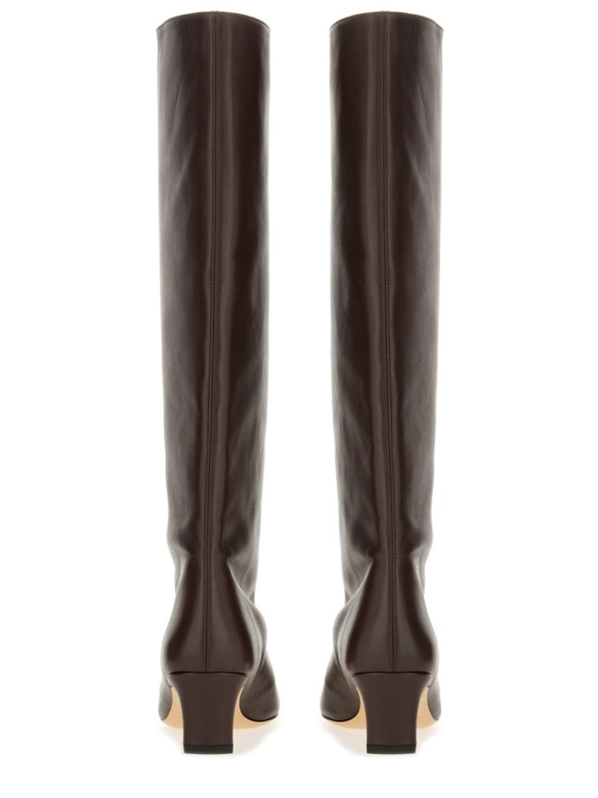 Staud Knee-High Brown Lamb Leather Boots
