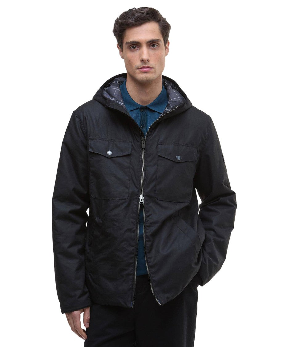 Barbour Black Leather Blane Wax Jacket