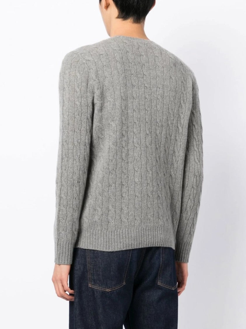 Polo Ralph Lauren Cable Knit Fitted Pullover - Grey