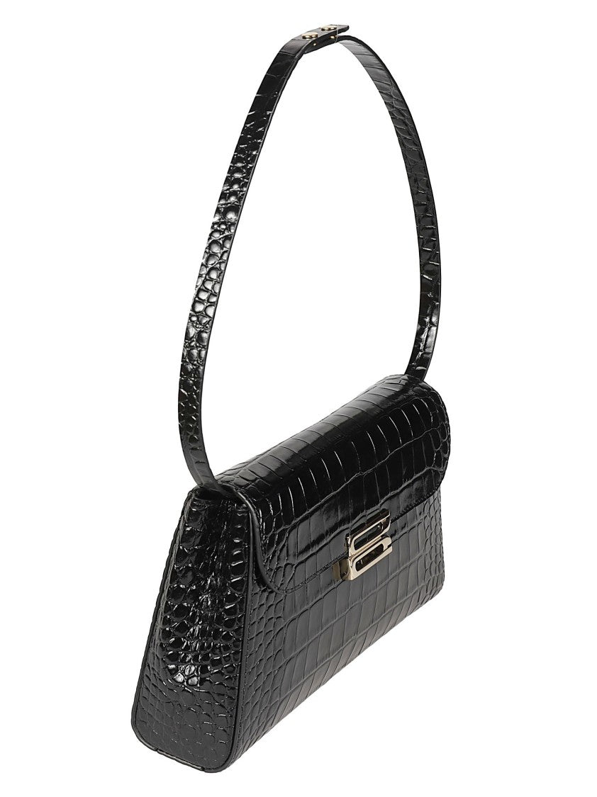 Victoria Beckham Dorian Trapeze Black Calfskin Shoulder Bag
