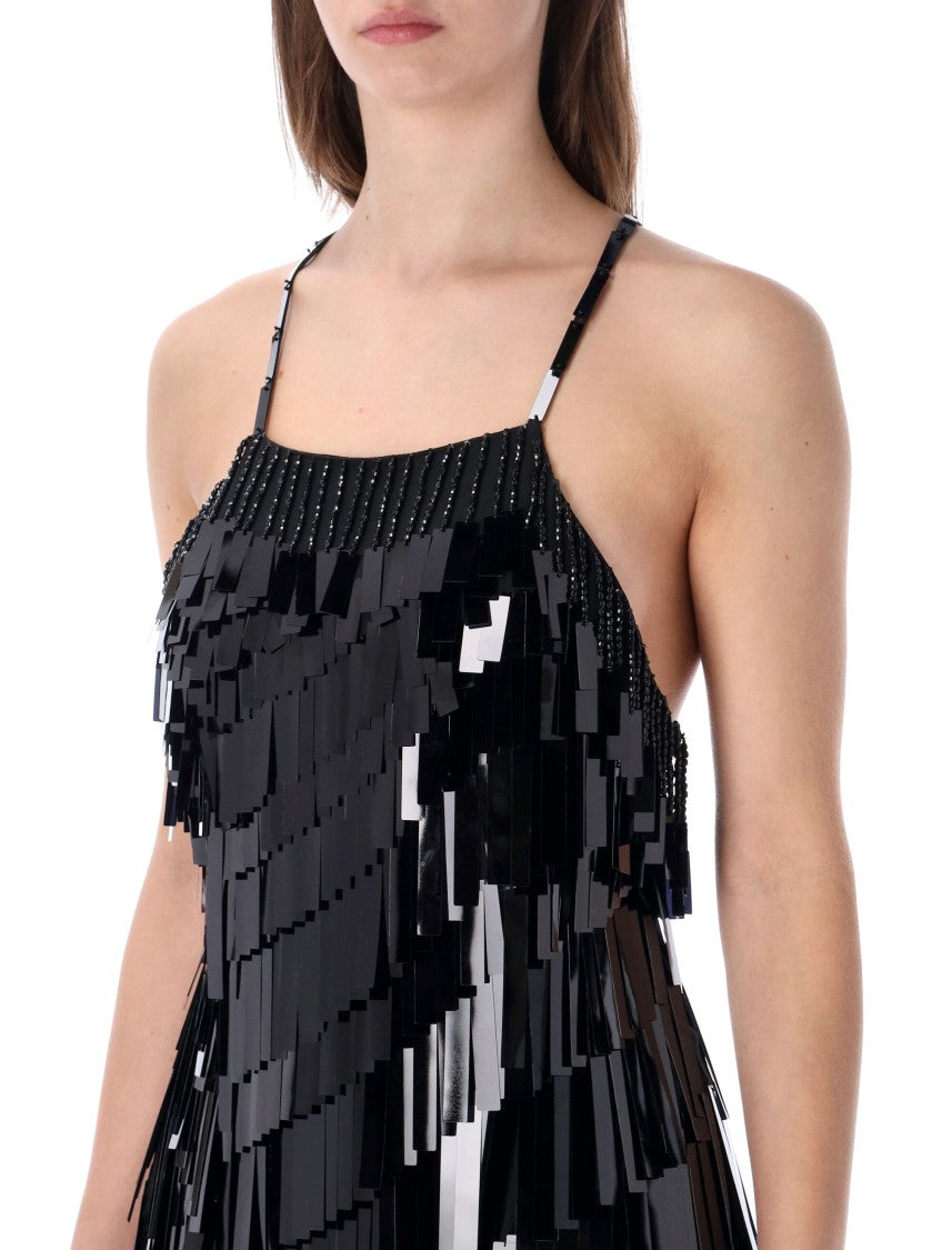 The Attico Shiny Layered Sequin Fringe Mini Dress