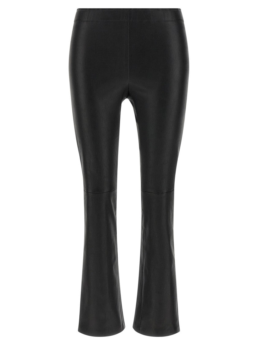 Stouls Slim Leather Trousers With Cropped Length