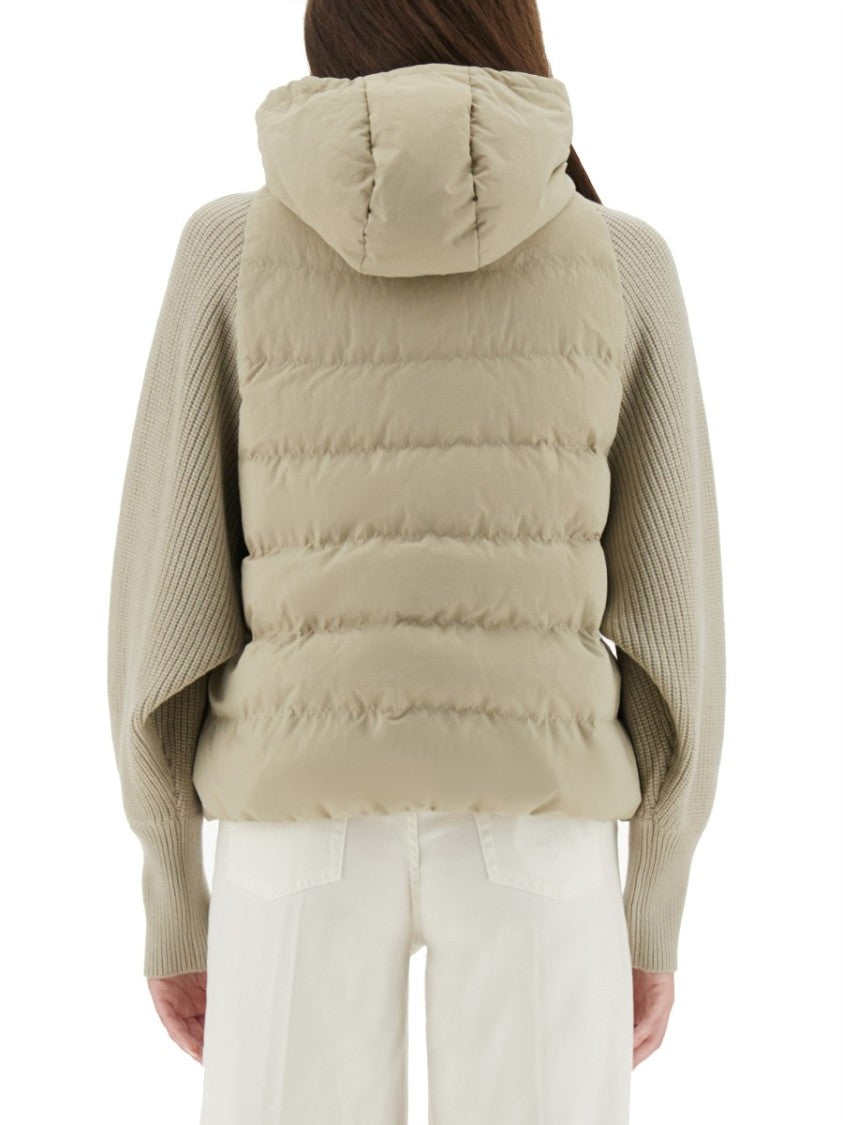 Brunello Cucinelli Knitted Sleeves Down Jacket