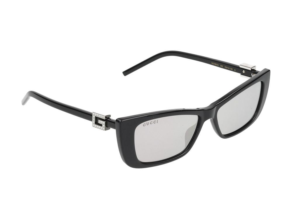 Gucci Black Glossy Finish Oversized Square Sunglasses