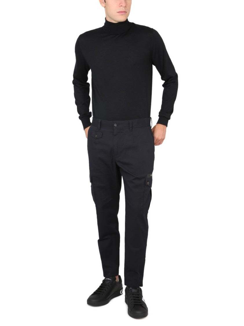 Dolce & Gabbana Black Turtleneck Sweater In 100% Wool