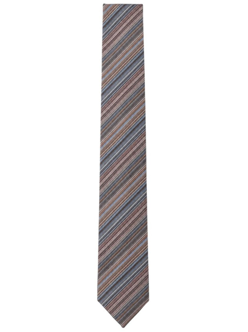 Missoni Grey Multicoloured Diagonal Stripe Silk Scarf