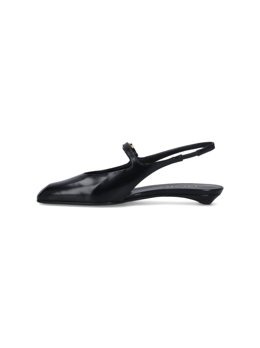 Prada Logo Slingback Pumps – Black