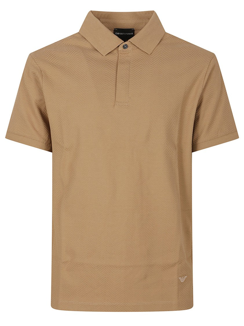 Emporio Armani Polo Shirt With Textured Pattern And Classic Collar