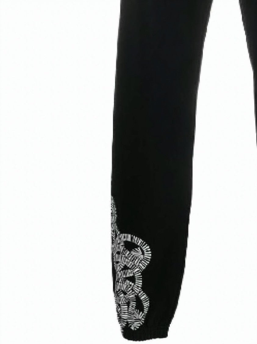 Marcelo Burlon Relaxed-Fit Black Jogger Pants With Distinctive Graphic Detailing