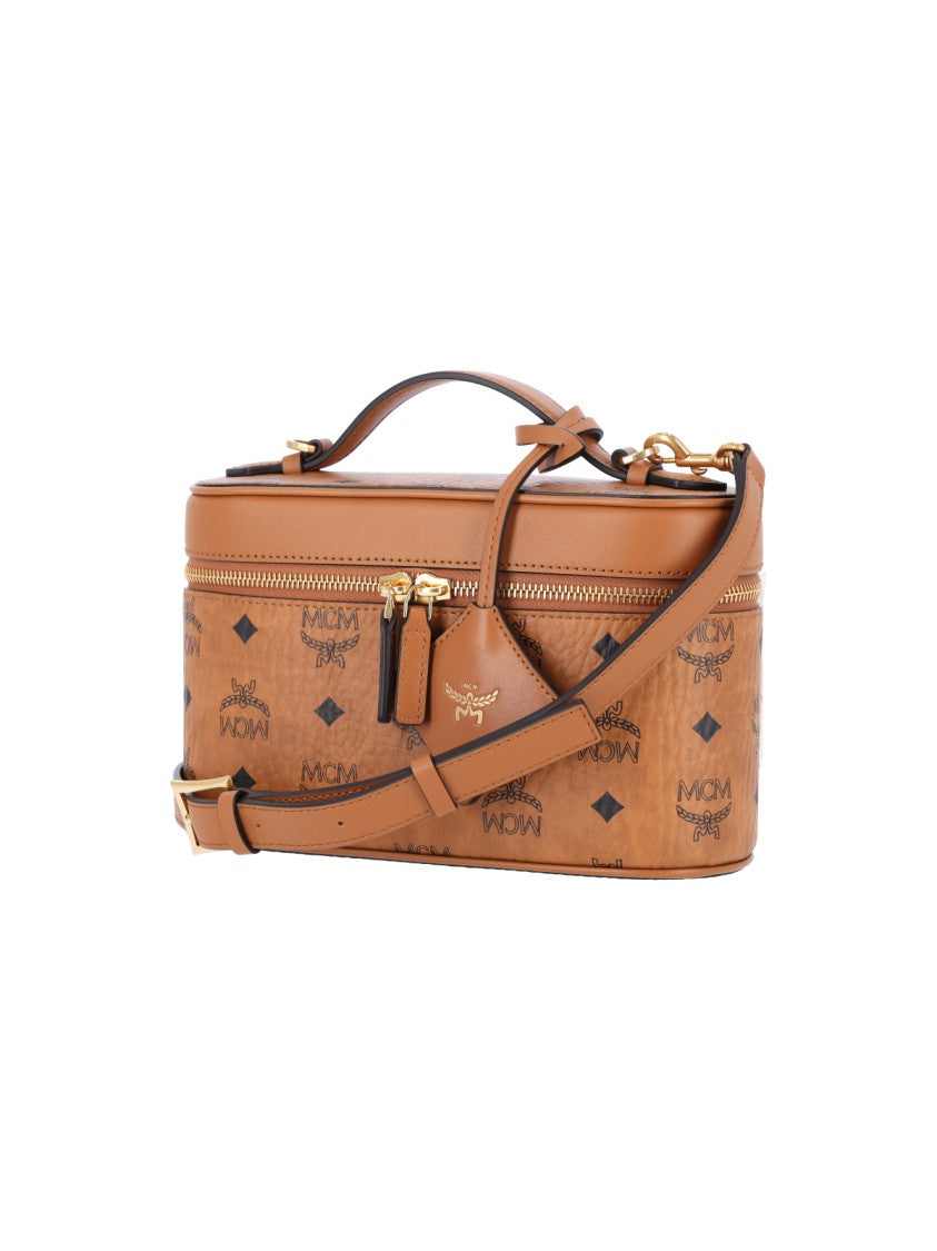 Mcm Brown Aren Visetos Canvas Cosmetic Case