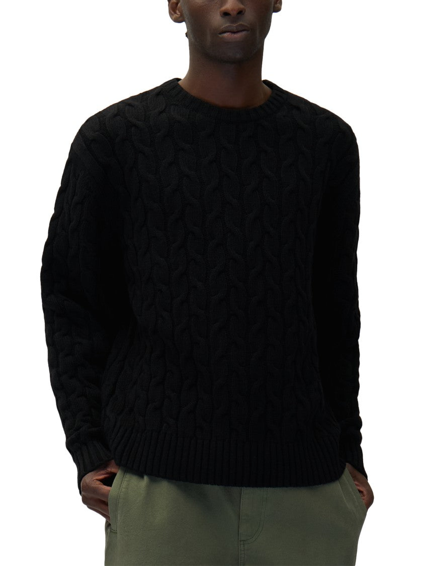 Arte Cable Knit Sweater With Abstract Graphic Design