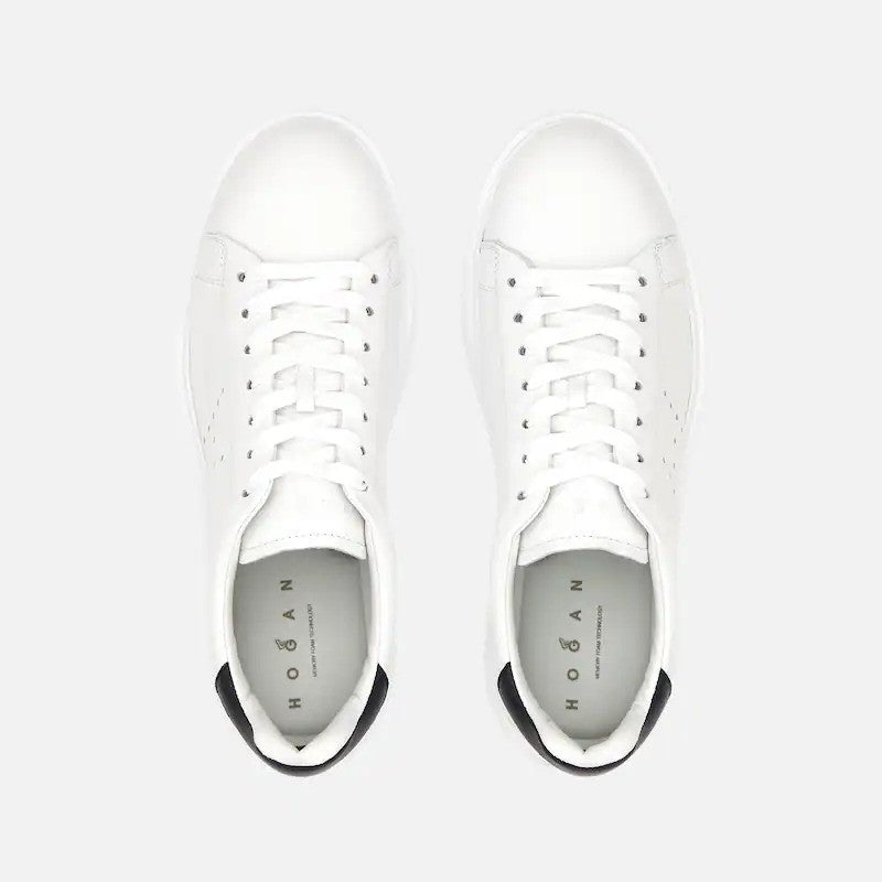 Hogan White Perforated Leather Textured Sole Sneakers
