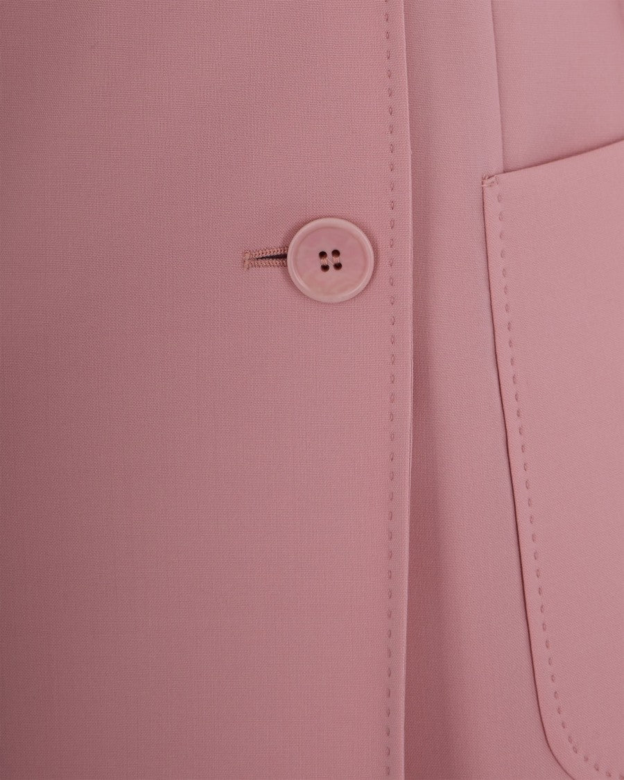 Max Mara Double-Breasted Tailored Blazer In Natural Stretch Virgin Wool