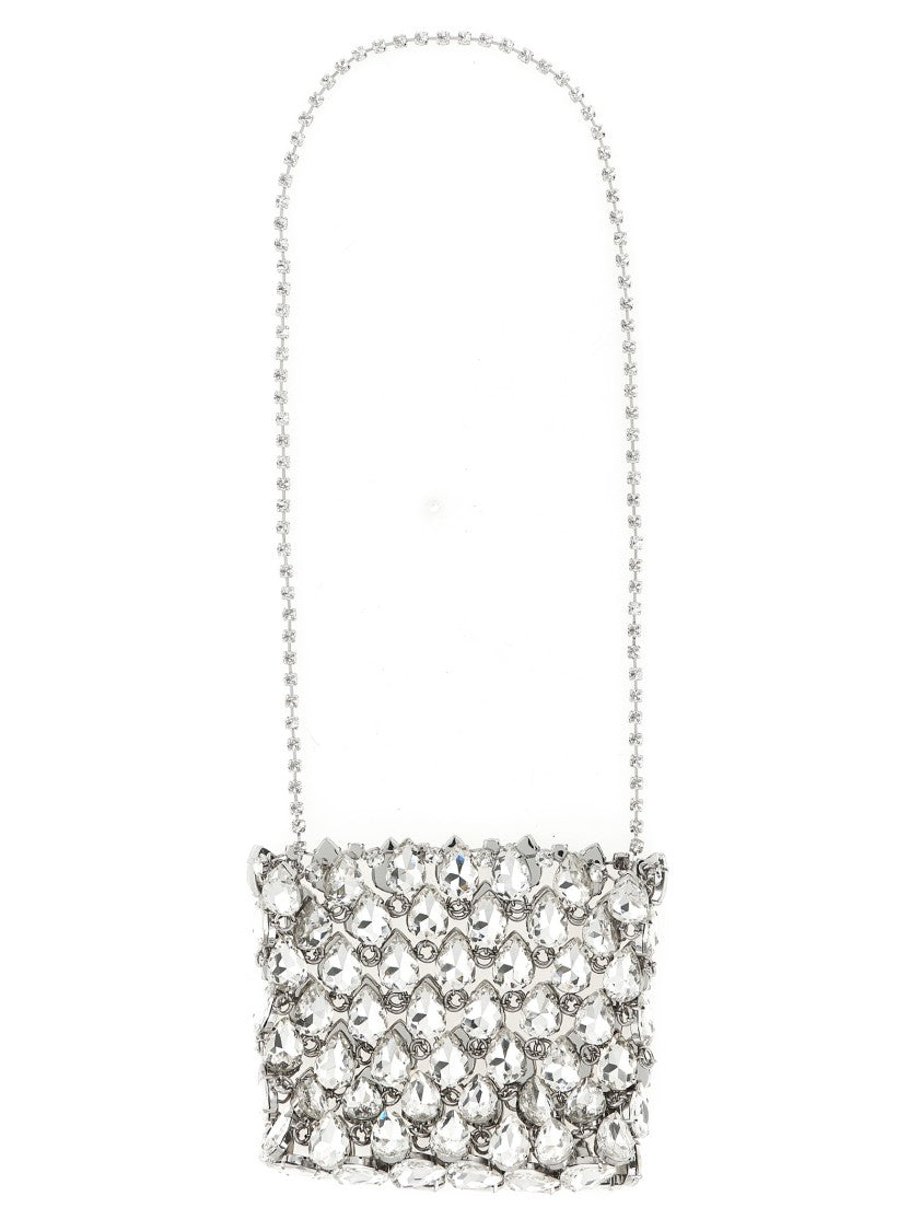 Self-Portrait 'Silver Crystal Chainmail Mini' Clutch