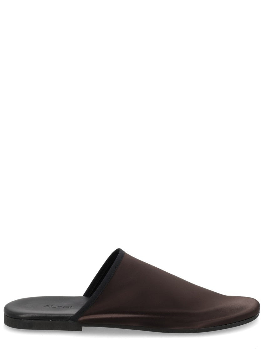 Alysi Neutrals Satin Rounded Toe Mules