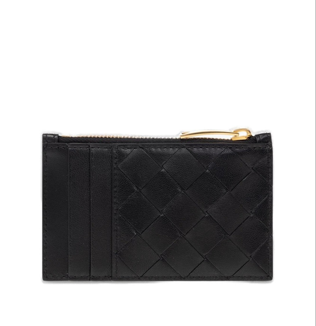 Bottega Veneta Signature Woven Lambskin Card Wallet