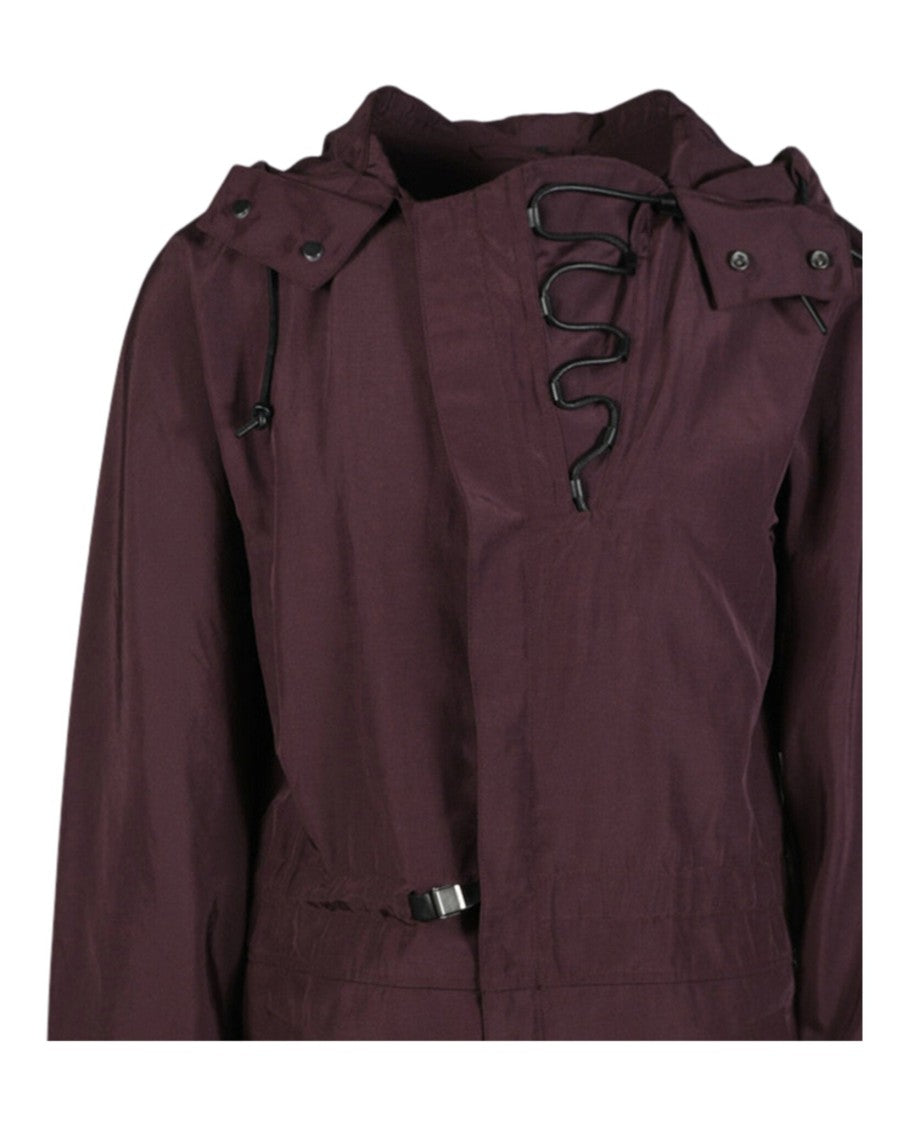 Ferragamo Front-Zip Long Sleeve Jumpsuit With Attached Hoodie