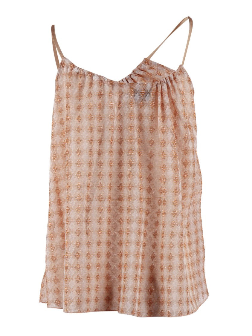 Forte Forte Diamond Jersey Pattern Spaghetti Tank Top