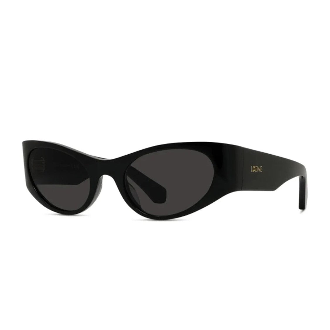 Loewe Black Elongated Oval Acetate Sunglasses