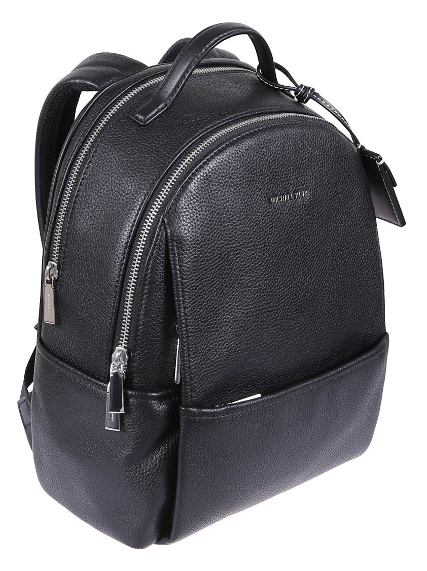 Michael Kors Hammered Black Leather Compact Backpack