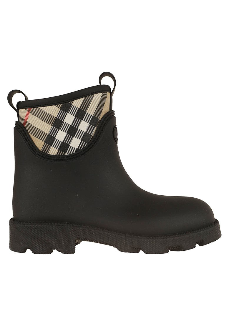 Burberry Marsh Stamp Low Check Rubber-Nylon Rain Boots