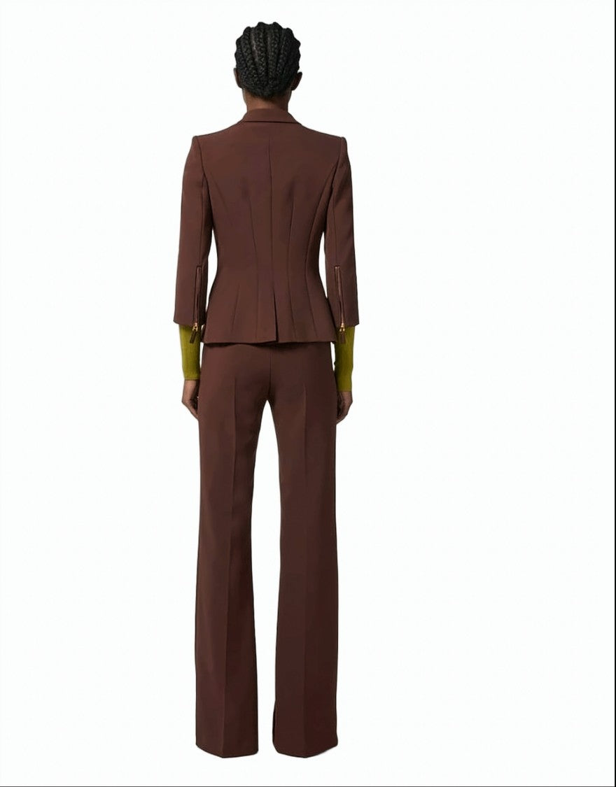 Elisabetta Franchi Double-Breasted Tailored Jacket With Monogram Satin Lining