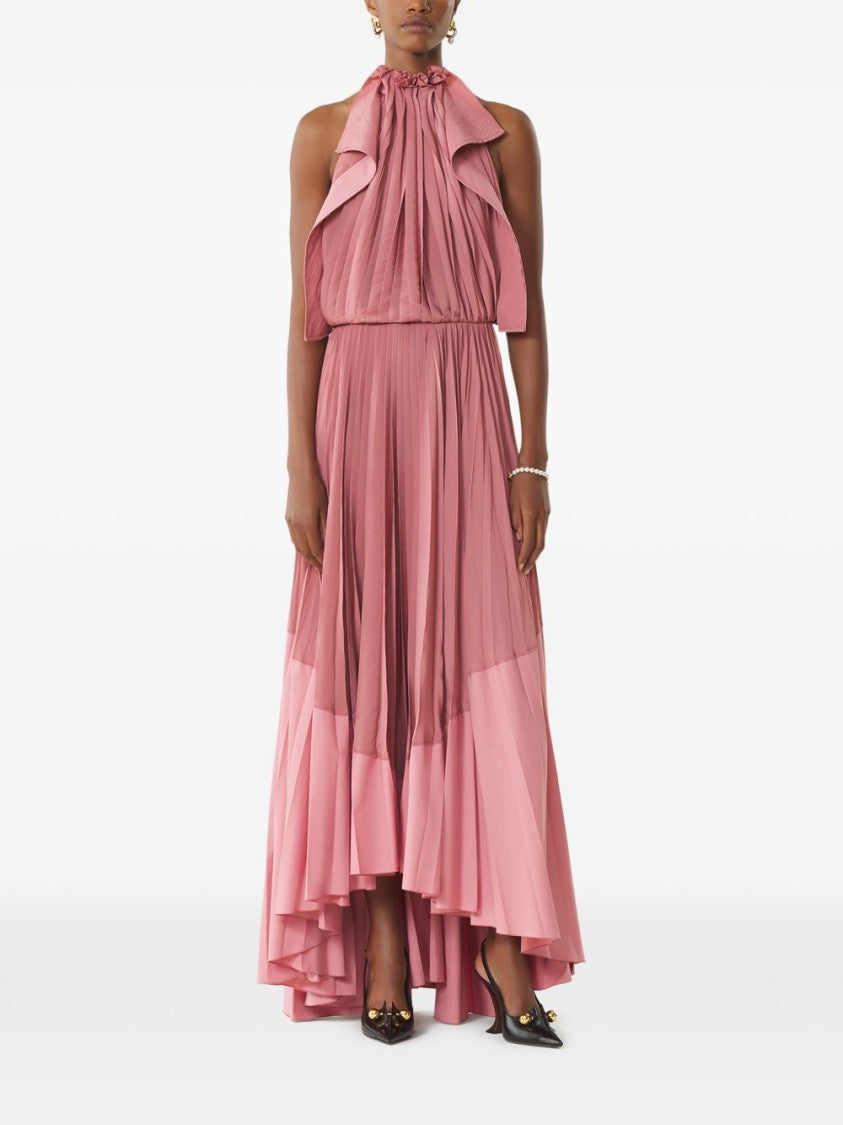 Lanvin Two-Tone Rose Pink Halterneck Maxi Dress